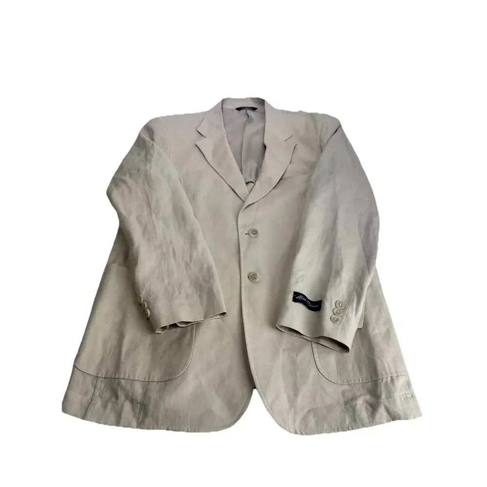 alan flusser 100% linen thomas flax blazer mens size M